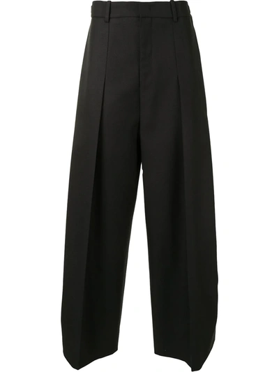 Wooyoungmi Pleated Wide-leg Trousers In Black