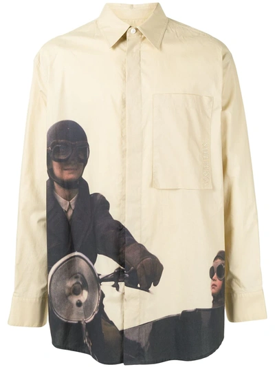 Wooyoungmi Motorcycle-print Shirt In Neutrals