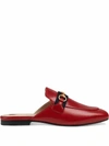 Gucci Princetown Horsebit-detailed Leather Slippers In Red