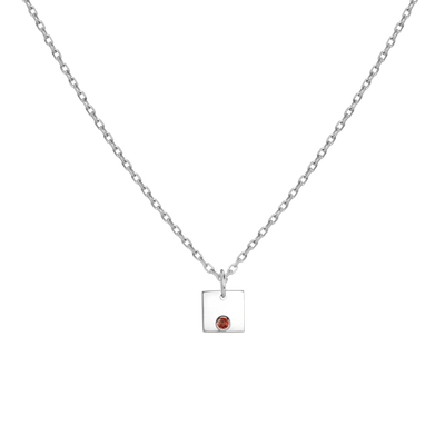 Aurate Aurator Small Square Pendant In Gold/ White