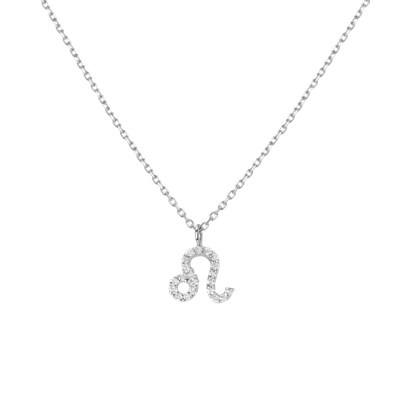 Aurate Pave Diamond Zodiac Necklace In Gold/ White