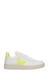 VEJA V-10 SNEAKERS IN WHITE LEATHER,VX022086A