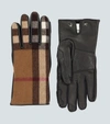 BURBERRY LEATHER AND WOOL GLOVES,P00499838