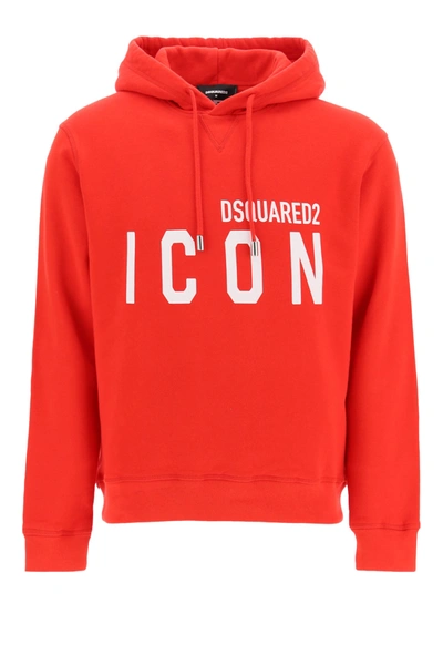 Dsquared2 Icon Hoodie In Red,white