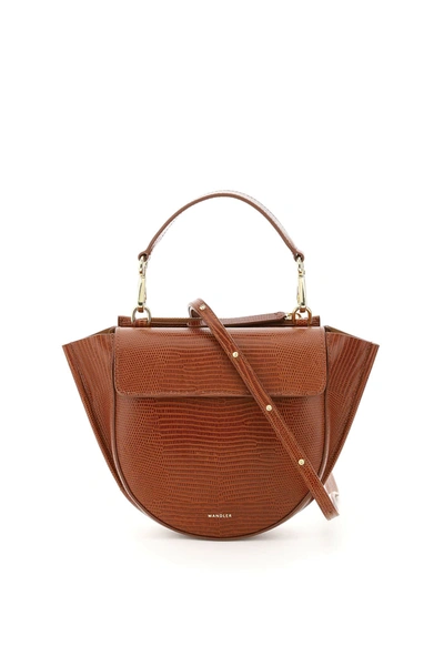 Wandler Hortensia Mini Lizard Print Leather Bag In Brown