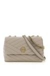 Tory Burch Kira Chevron Leather Crossbody Bag In Gray Heron (grey)