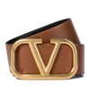 Valentino Reversible Vlogo Buckle Belt In Brown