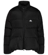 Balenciaga C-shape Oversized Hooded Quilted Shell Jacket In Black
