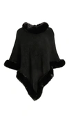 ADRIENNE LANDAU FAUX FUR KNIT CAPE