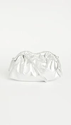 Mansur Gavriel Mini Cloud Metallic Leather Clutch In Silver