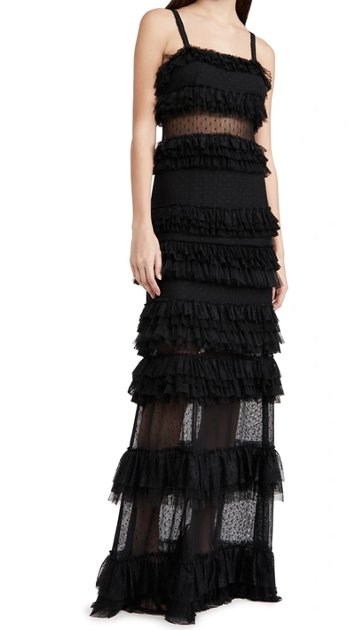 Alexis Amaryllis A-line Tiered Ruffle Maxi Dress In Black