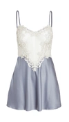 FLORA NIKROOZ SHOWSTOPPER CHARMEUSE CHEMISE WITH LACE