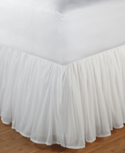Greenland Home Fashions Cotton Voile Bed Skirt 15" Full In White
