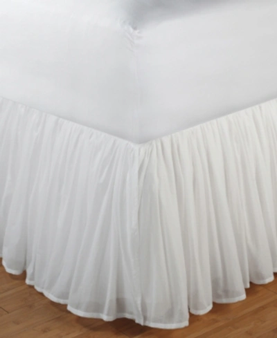 Greenland Home Fashions Cotton Voile 15" Drop Bedskirt, Full In White