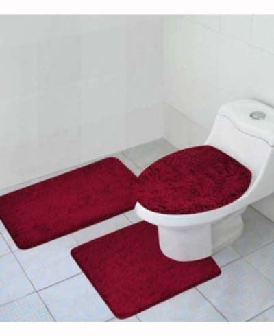 Popular Bath 3-pc. Florence Rug Set Bedding In Burgundy