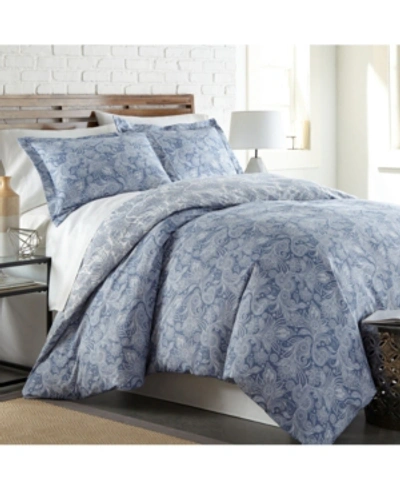 Southshore Fine Linens Perfect Paisley Duvet Cover And Sham Set Bedding In Blue