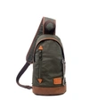 Tsd Brand Urban Light Coated Canvas Sling Bag In Green