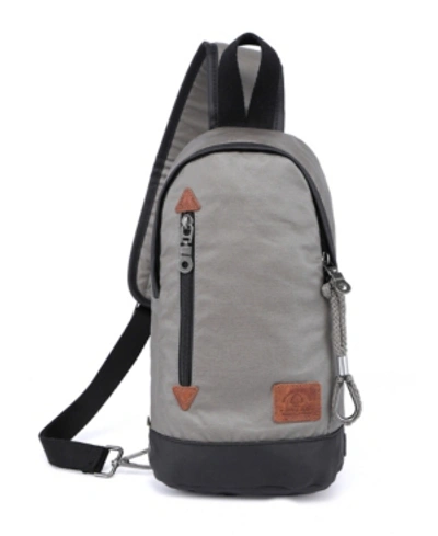 Tsd Brand Urban Light Coated Canvas Sling Bag In Gray