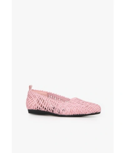 All Black Swirl Woven Women's Flat Women's Shoes In Pink