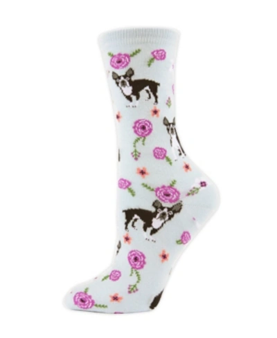 Memoi Garden Pup Women's Novelty Socks In Winter Sky