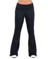 24seven Comfort Apparel Women's Plus Size Bell Bottom Foldover Waist Sweatpants In Black