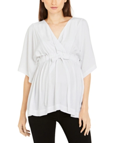 A Pea In The Pod Maternity Tie-waist Top In White