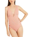 A PEA IN THE POD MATERNITY ONE-PIECE HALTER SWIMSUIT