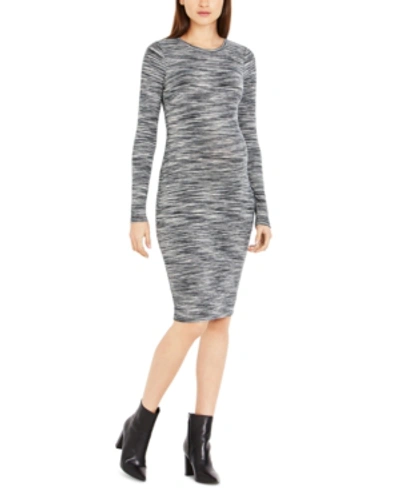 A Pea In The Pod Spacedye Knit Maternity Dress In Black-egret