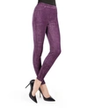 Memoi Women's Thin Ribbed Stretch Corduroy Leggings In Italian Pl
