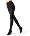 Memoi Flat Knit Sweater Tights In Black