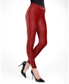 Memoi Thin Ribbed Corduroy Leggings In Biking Red
