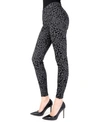 Memoi Women's Cheetah-print Flocked Shaping Leggings In Black