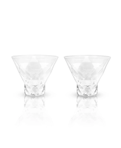 Viski Raye Gem Crystal Martini Glasses, Set Of 2, 7.5 oz In Clear
