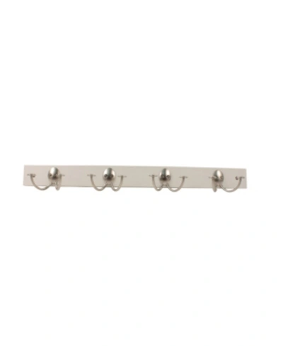 Spectrum Stratford Wall Mount 4-double Hook Wood Rack In Brass