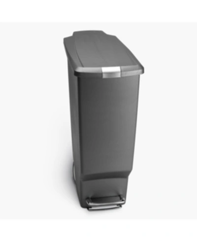 SIMPLEHUMAN 40 LITER PLASTIC SLIM LINER RIM KITCHEN TRASH CAN
