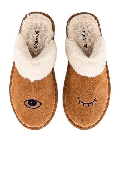 Soludos Wink Faux Fur Slipper In Yellow
