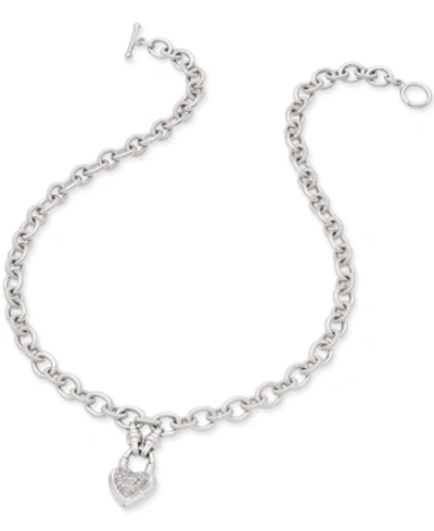 Macy's Diamond Heart Pendant Necklace (1/4 Ct. T.w.) In Sterling Silver