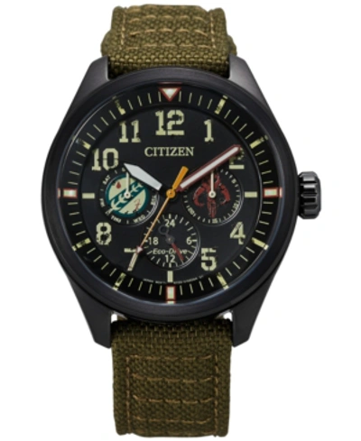 Citizen Star Wars By  Boba Fett Cordura Fabric Strap Watch 43mm In Green