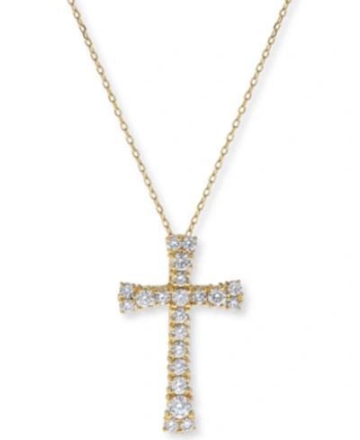 Macy's Diamond Cross Pendant Necklace (5/8 Ct. T.w.) In 14k Gold Or 14k White Gold In Yellow Gold