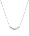 Macy's Diamond Curve Statement Necklace (1 Ct. T.w.) In 14k White Gold In White Gold