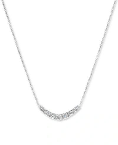 Macy's Diamond Curve Statement Necklace (1 Ct. T.w.) In 14k White Gold