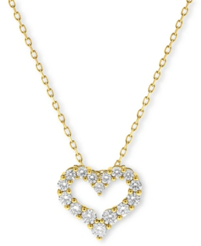 Macy's Diamond Heart Pendant Necklace (1/2 Ct. T.w.) In 14k Gold Or 14k White Gold In Yellow Gold