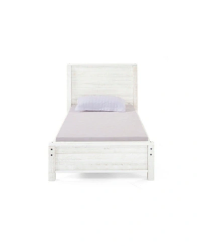 Alaterre Furniture Rustic Panel Twin Bed In White