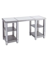 Southern Enterprises Worti Mirrored Desk Glam Style In Silver