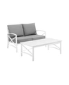 CROSLEY KAPLAN 2 PIECE OUTDOOR SEATING SET WITH CUSHIONS- LOVESEAT AND COFFEE TABLE