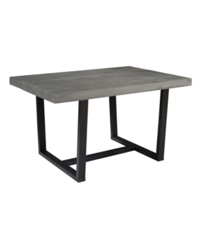 Walker Edison Distressed Solid Wood Dining Table In Gray