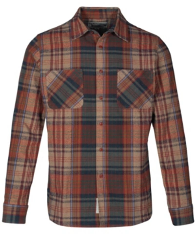 Schott Men's Cotton Plaid Shirt In Medium Brown