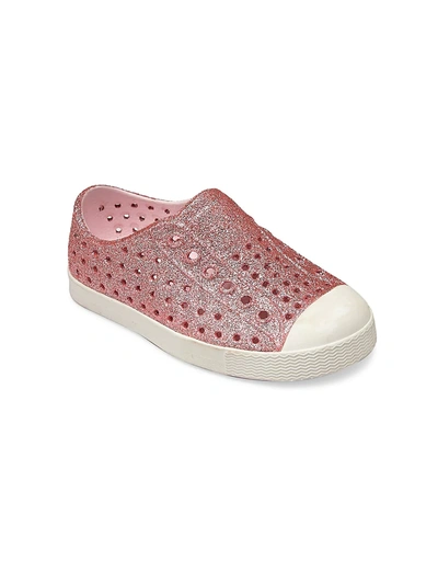Native Shoes Toddler's & Girl's Jefferson Child Bling Slip-on Sneakers In Milk Pink