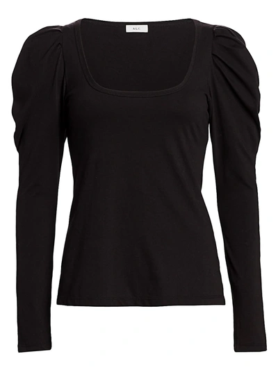 A.l.c Sewell Puff-sleeve T-shirt In Black