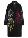 Stella Mccartney Women's Horse-embroidered Cocoon Coat In Black